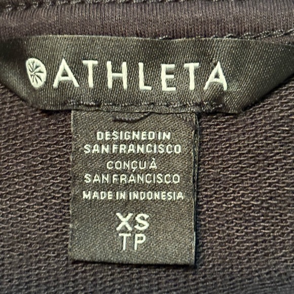 Athleta Black Sleeveless V-Neck Sweatshirt US XS oversized. NWT - Picture 3 of 14